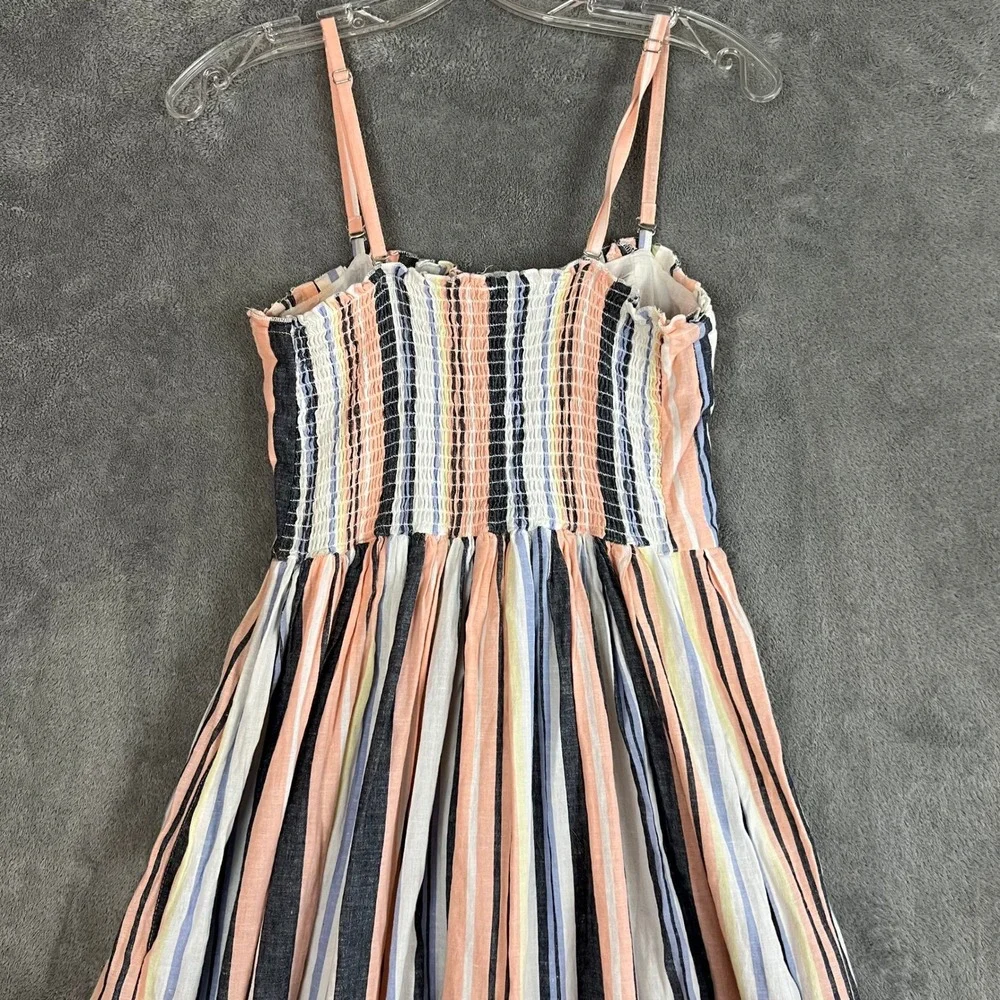 Free People Lilah Pleated Tube Dress Womens S Midi Striped Beachy Coastal